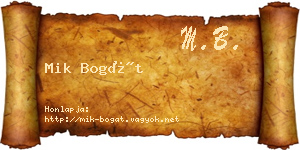 Mik Bogát névjegykártya